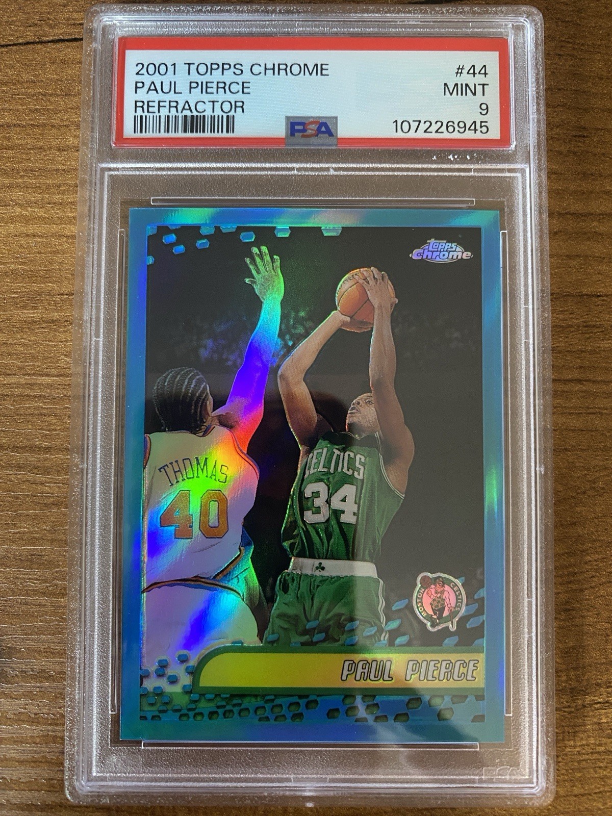 2001 Topps Chrome #44 Paul Pierce Refractor PSA 9 Mint