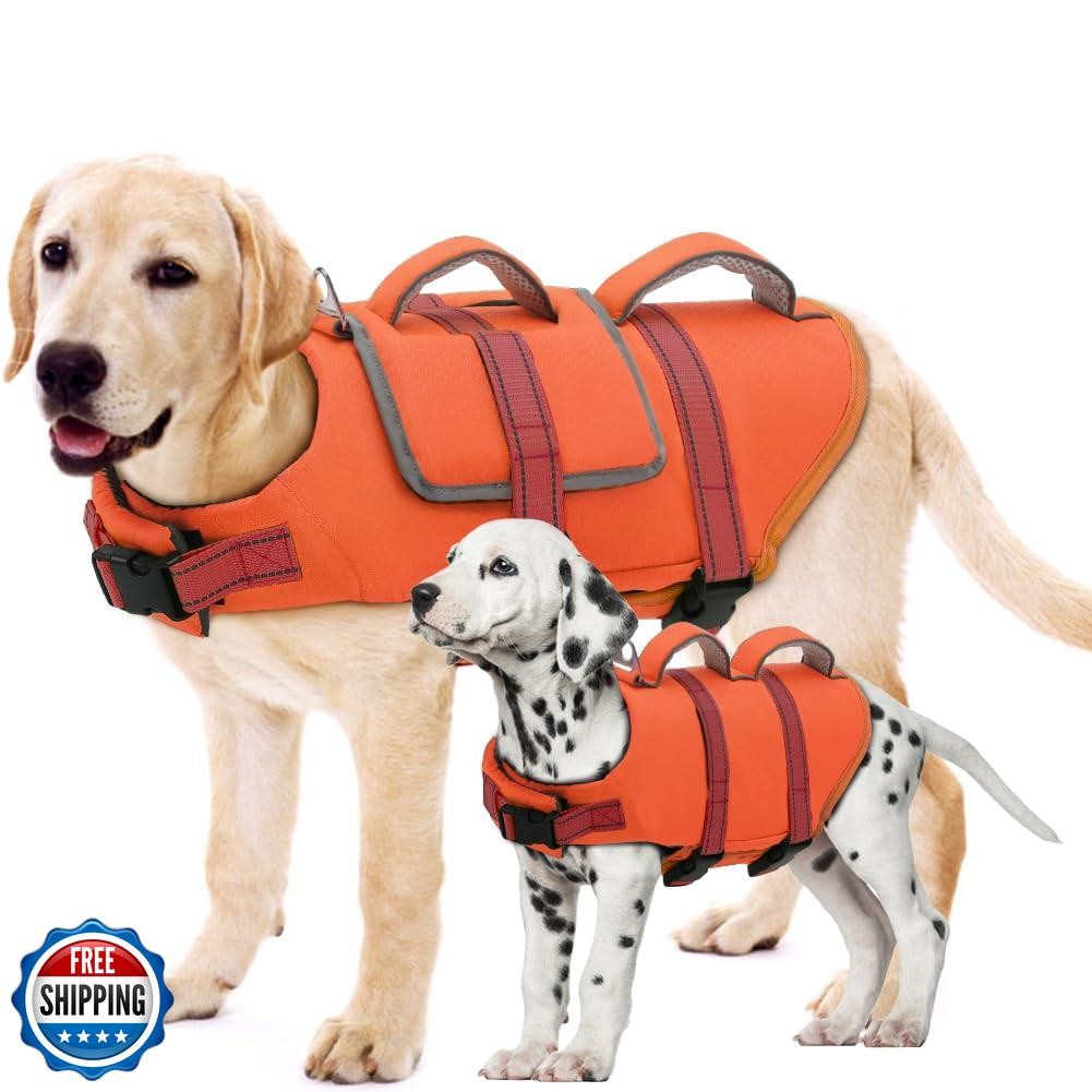EMUST Thickened Dog Life Vest for Medium Large Dogs with Adjustable Straps