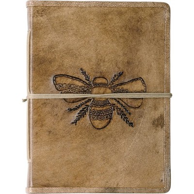 Primitives By Kathy Leather Bound Journal Featuring An Intricate Debossed Bee