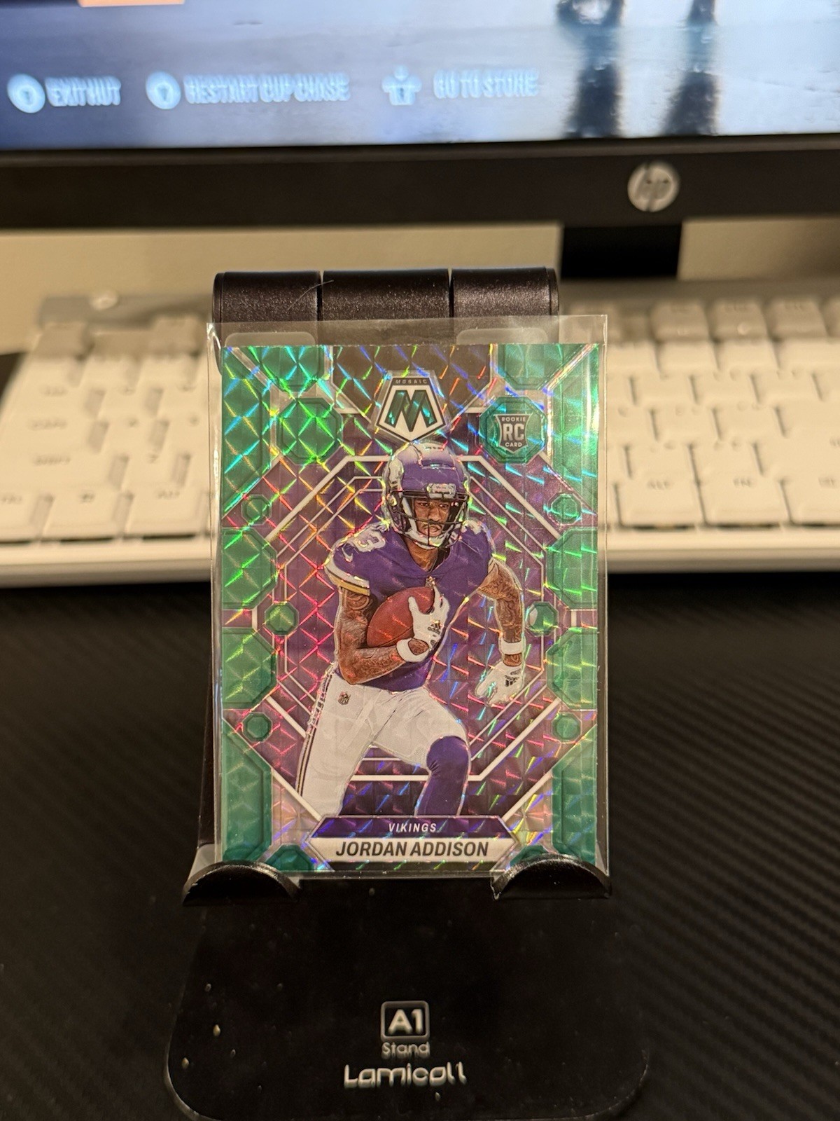 2023 Panini Mosaic - Rookies Jordan Addison #337 Green Mosaic Prizm (RC)