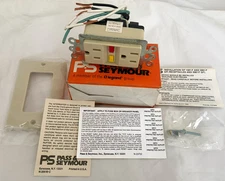 USA New Old Stock PASS & SEYMOUR 1591-FI Ivory GFCI 2Pole 3W RECEPTACLE 15A 125V