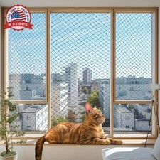 Wire-Reinforced Cat Netting, Bite Resistant, Anti-Fall for Windows Balcony  10x