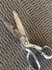 Clauss #4B USA 12" Scissors Upholstery Shears Right Handed RH Fabric Chrome READ