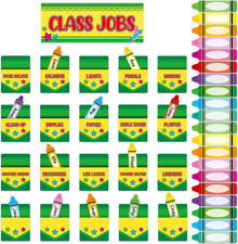 81PCS Crayon Class Jobs Bulletin Board Crayons Theme Classroom Jobs Pocket Chart
