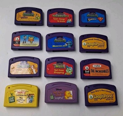 LeapFrog LeapPad Game Cartridges Lot of 12 Games ONLY - Superman TIGGER Scooby