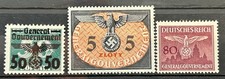 Francobolli classici tedeschi MH* ufficiali x 3 Hitler svastica ecc GG ww2 /1025