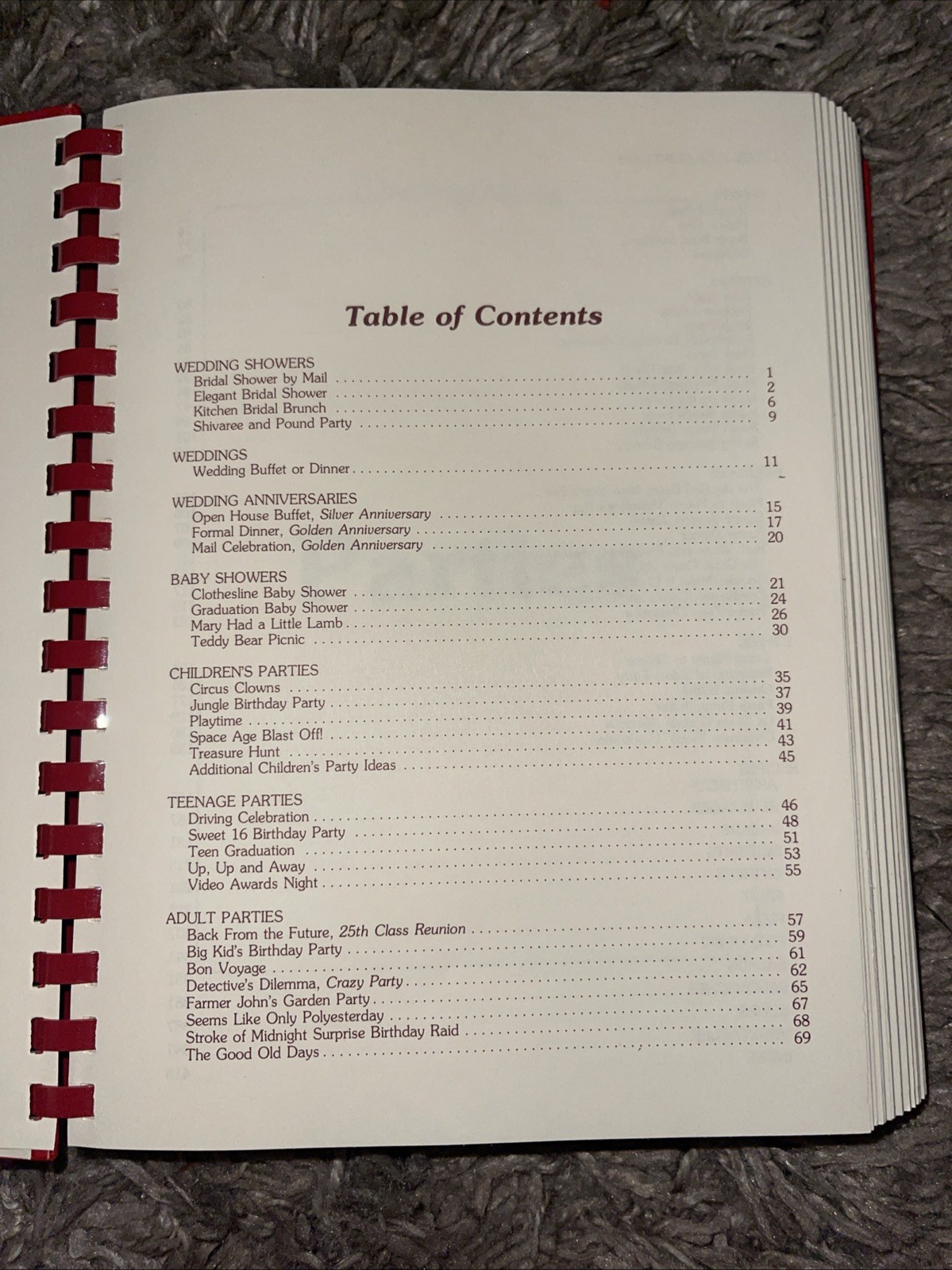 Very Innovative Parties Cookbook 1987 Loma Linda Univ Recipes & Party Ideas sda