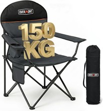 OVERMONT 150kg Oversized Camping Folding Chair for Adults