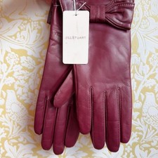 Jill Stuart Wine Red Sheepskin Cashmere Gloves With Ribbon And Tag