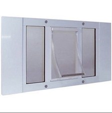Aluminum Sash Window Pet Door   Adjustable Window Insert Pet Door