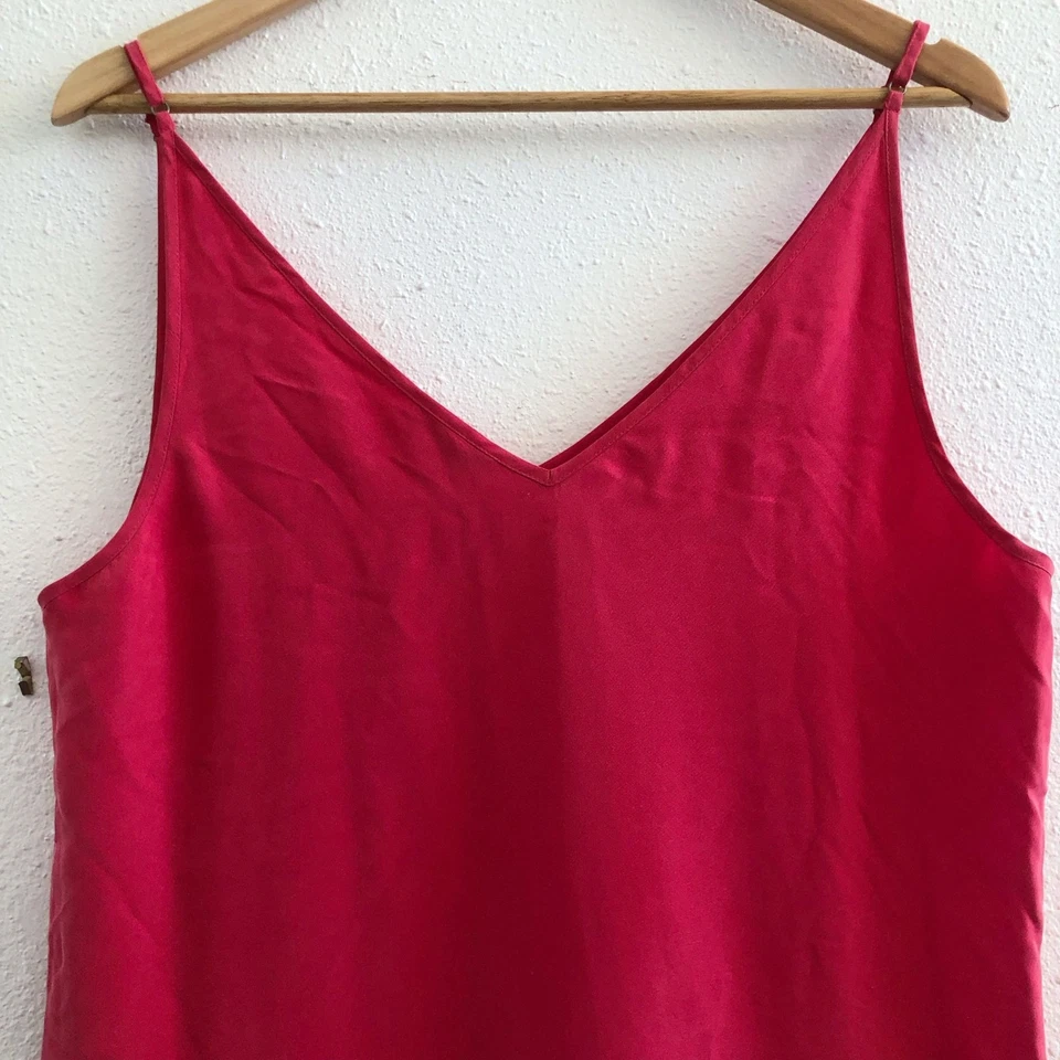 EQUIPMENT V-Neck Sleeveless 100% Silk Midi Dress Size Large - Image 4 of 4