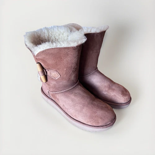 Stivali donna UGG Keely in castagno con chiusura a levetta scamosciati shearling taglia 7
