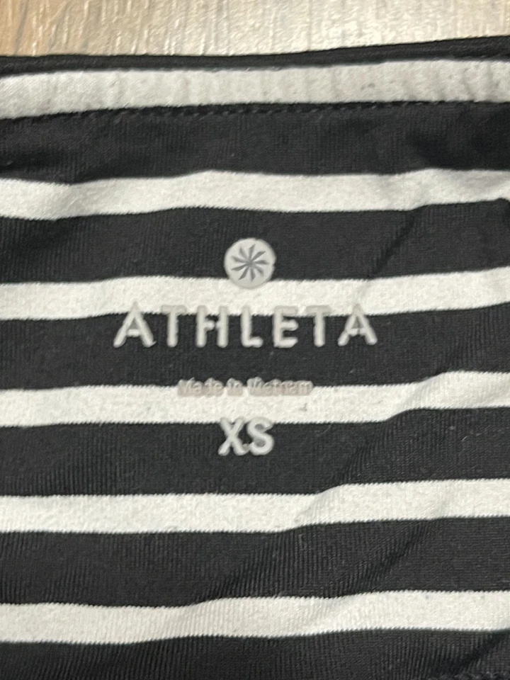 Pantalones Athleta, Jóvenes Niñas Talla XS, Blanco Negro, Rayas, Pull On, Leggings Foto 4 de 4