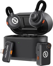 Hollyland Lark M2S Wireless Lavalier Microphone for Camera, 2TX+2RX, Black 