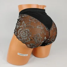 Lane Bryant Cacique No Show Full Brief Plus Panty Panties 14/16 Black Lace Back