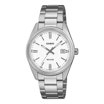 CASIO Uhr Timeless silber, weiß UTP-1302PD-7VEF