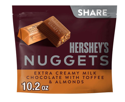 HERSHEY'S NUGGETS Milk Chocolate Toffee Almonds Candy Share Pack 10.2 Oz