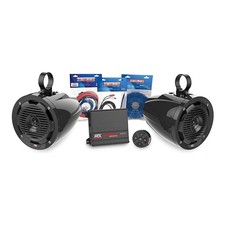 MTX UNI-2-MUDBTRC Universal UTV Audio Kit  4 Roll Cage Speakers w/ Amplifier