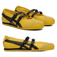 New Onitsuka Tiger MEXICO 66 TGRS 1182A678-750 YELLOW BLACK Women Ballet Flats