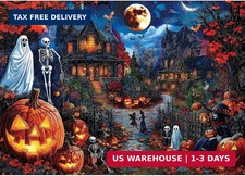 Halloween 1000 Piece Jigsaw Puzzle for Adults - Spooky Ghosts, Skeletons, Pumpki