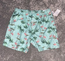 Old Navy Large Swim Trunks board shorts Drawstring NWT flamingos palm trees