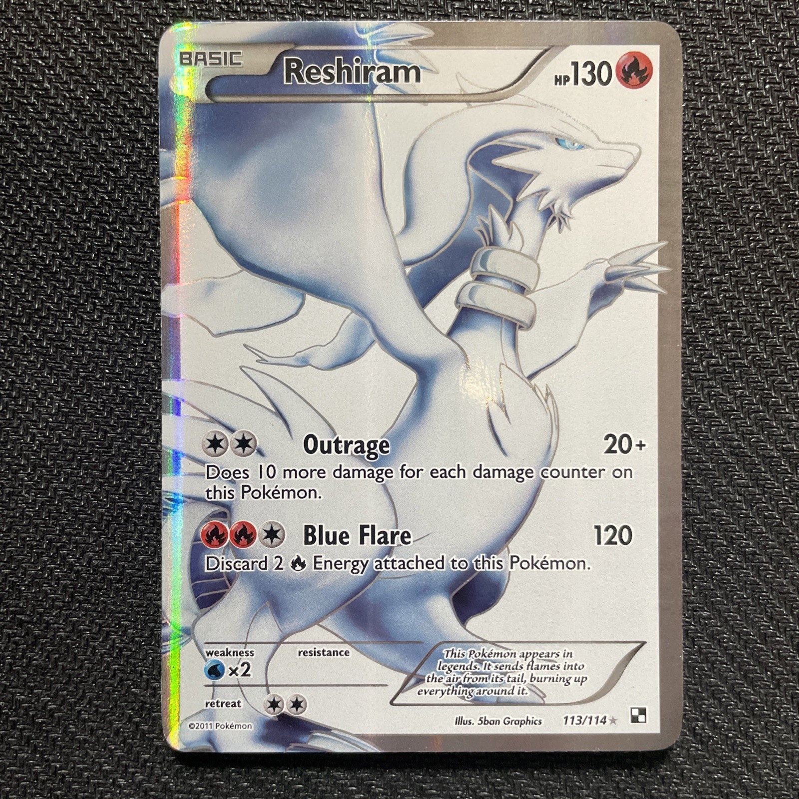 Pokemon 2011 Black & White Base Reshiram #113/114 NM/LP English