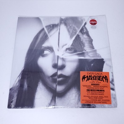 Lady Gaga Mayhem Yellow Vinyl Record 2LP Bonus Song Poster Exclusive  Limited New