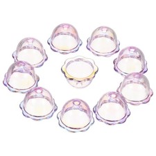 50Pcs Bell Flower Beads, Acrylic Flower Caps Floral Beads, Purple