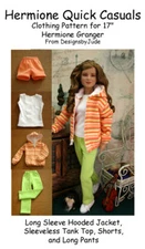 Quick Casuals Doll Clothes Sewing Pattern for Hermione & Nancy Drew Tonner