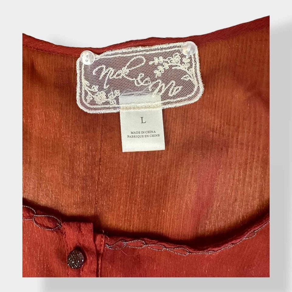 Top Nick and Mo 100% Seda Rojo Manga 3/4 Talla L Foto 2 de 4