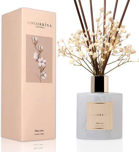 Reed Diffuser Set, 6.7 Oz Clean Linen Scented Diffuser with Sticks Home Fragranc - Picture 2 of 12