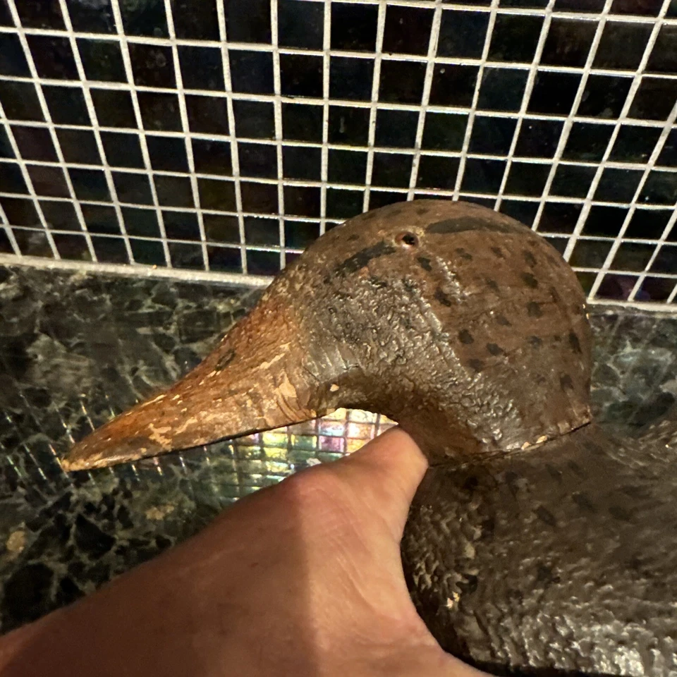 Señuelo de pato gallina mallarda de colección de 1930 original Pintura Pratt Decoy Co. Joliet Ill. Usado en Excelente Condición Foto 2 de 4