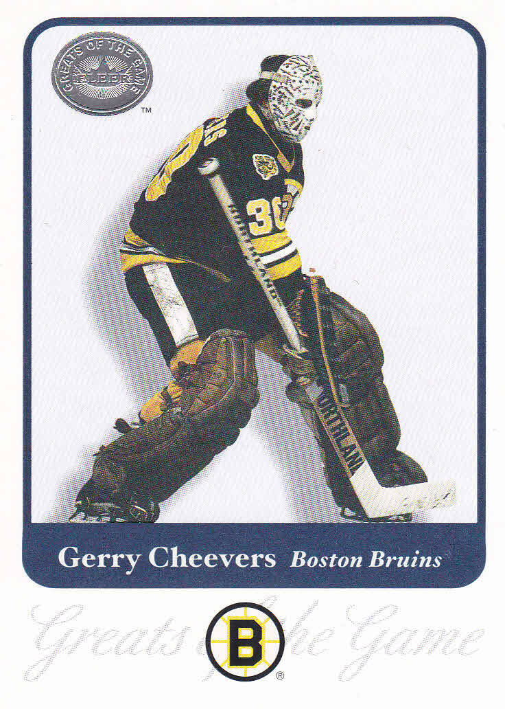 2001-02 Fleer Hockey Greats of the Game Boston Bruins Gerry Cheevers #60