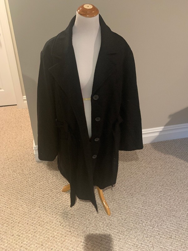 Amazing black Wool Merona pea coat jacket size S 4