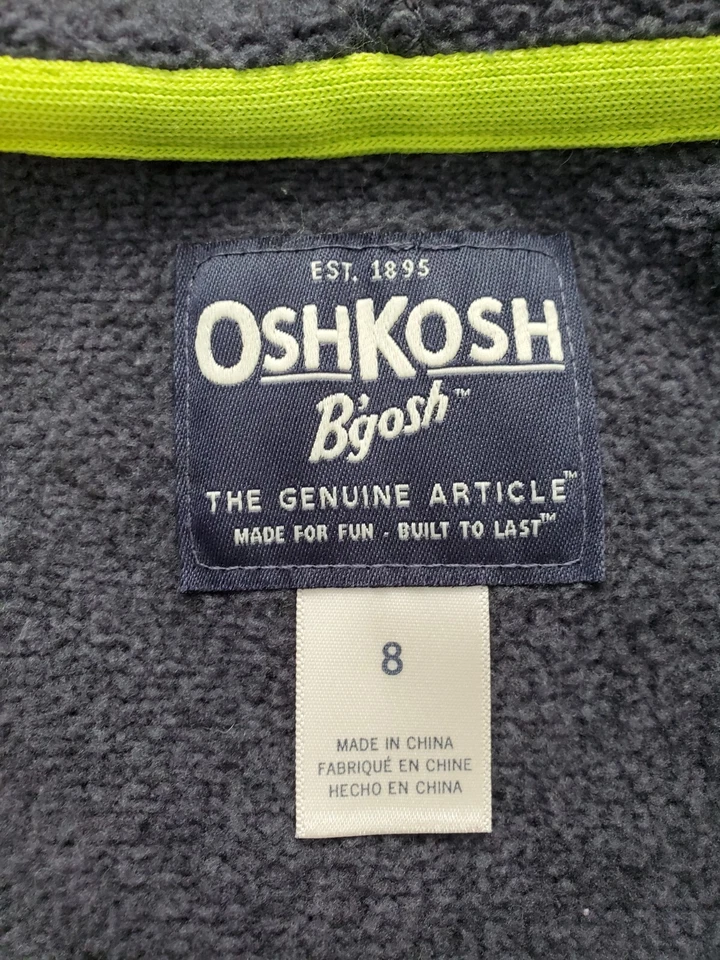 Chaqueta forrada de lana con capucha y cremallera OshKosh B'Gosh marca niños niños talla 8 MEDIDA Foto 4 de 4