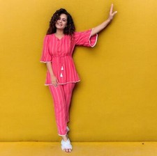 Trends Wear Collection Co-Ord Set Stripped Pink Top and Pants