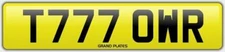 TOWS TOWING NUMBER PLATE T777 OWR CHERISHED CAR REG RECOVERY TRUCK TOWED TOWER