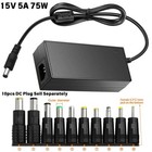 15V 5A Power Supply AC 100-240V to DC 15V 5A 75W Power Adapter Transformer New