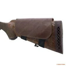 Leather Rifle Buttstock Shotgun Shell Holder Recoil Pad .30-30 .308 12/16Ga Hunt
