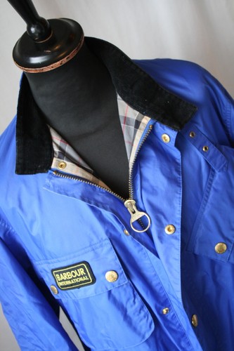 Vintage Barbour International Blue nylon jacket size XL mod casual motorcycle - Picture 14 of 20