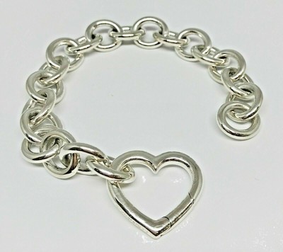 Heart Clasp Charm Bracelet | eBay