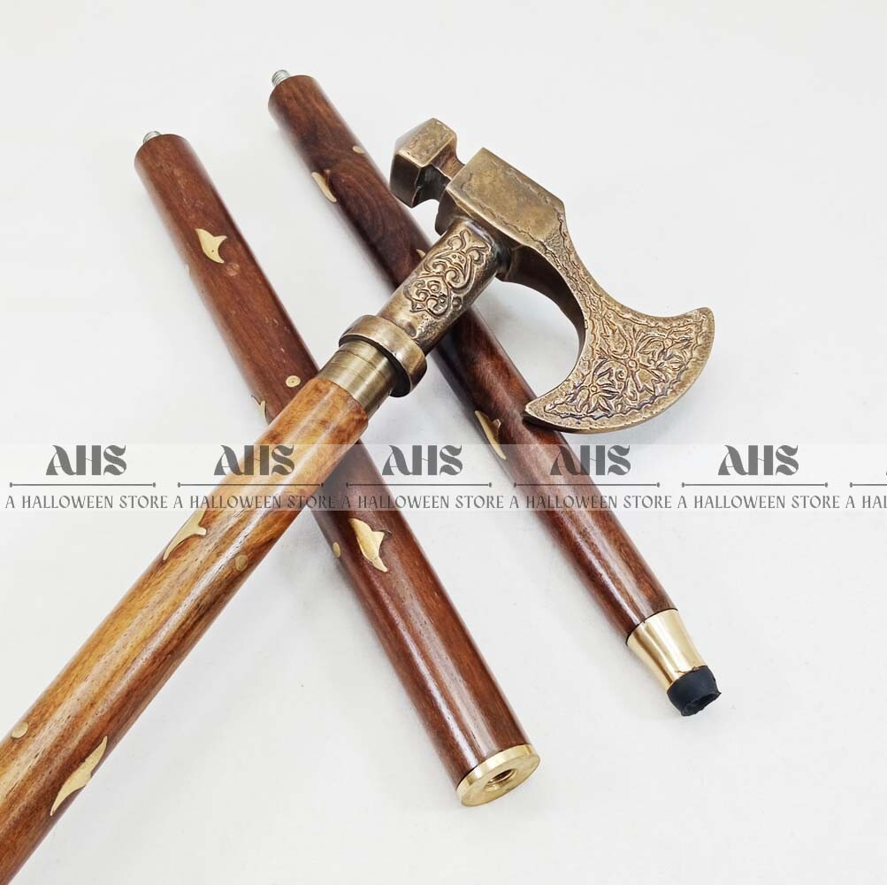 Antique Style Working Solid Viking Axe Head Handl… - image 7