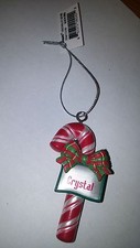 GANZ CANDY CANE PERSONALIZED CHRISTMAS ORNAMENT "CRYSTAL"