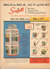 1954 Scripto Pens  Vintage Print Ad Original