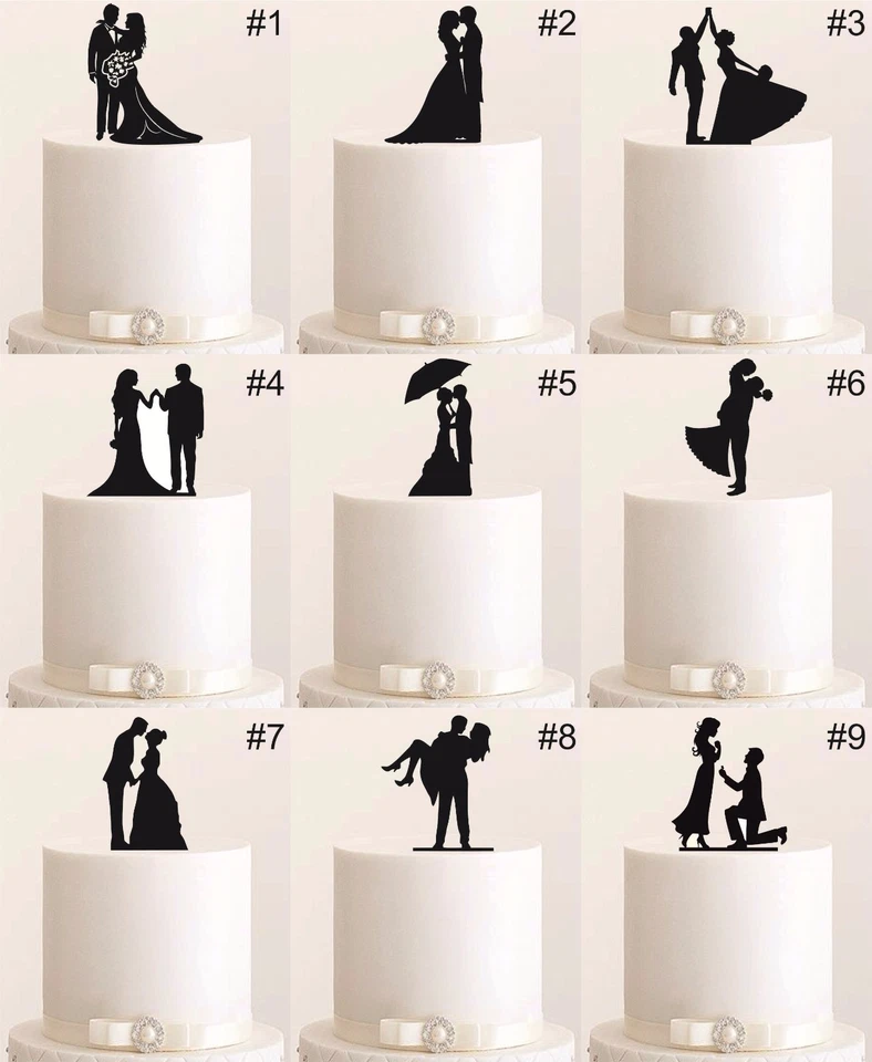 EDELSTAHLHEINI.DE Figurine à gâteau Cake Topper Wedding mariage étages acrylique bouchon à gâteau figurine gâteau