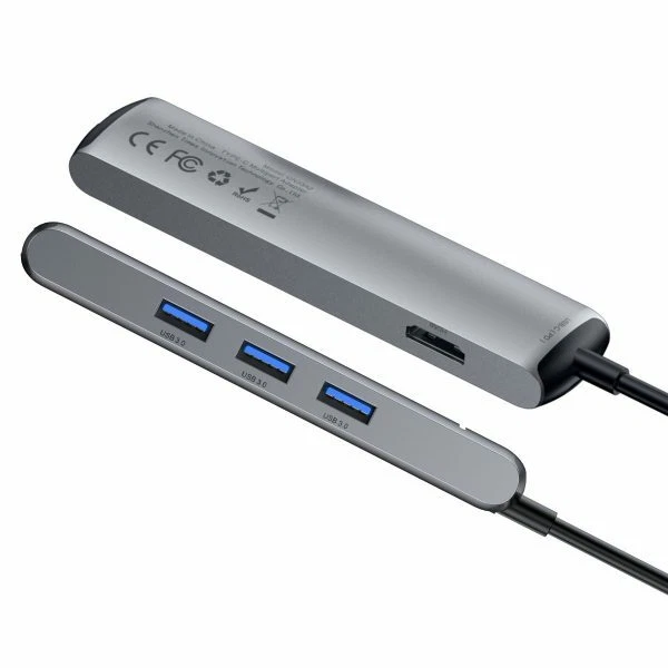 Baseus Type-C Male to USB-C, 3 Female USB 3.0, RJ45 Port, HDMI 6-in-1 Smart Hub - Image 3 of 4