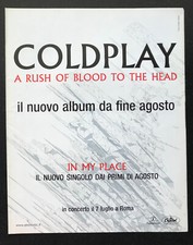 COLDPLAY - A RUSH OF BLOOD TO THE HEAD 2002 Full page Italian magazine ad