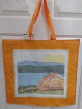 Eco Friendly Large Resuable Tote Bag Camping Tent Riverside Mountains Marshalls