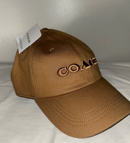 NEW ! NWT COACH Embroidered Logo Baseball Hat Light Saddle O/S - Picture 2 of 4