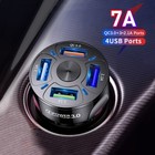 4 Ports USB Car Charger Adapter LED Display QC3.0 Fast Charging Auto Accessories